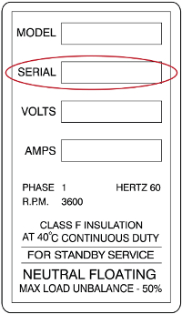 Generator Data Plate